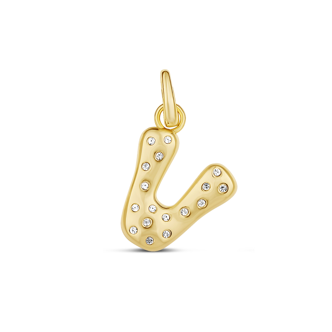 Pave Initial Drip Charm