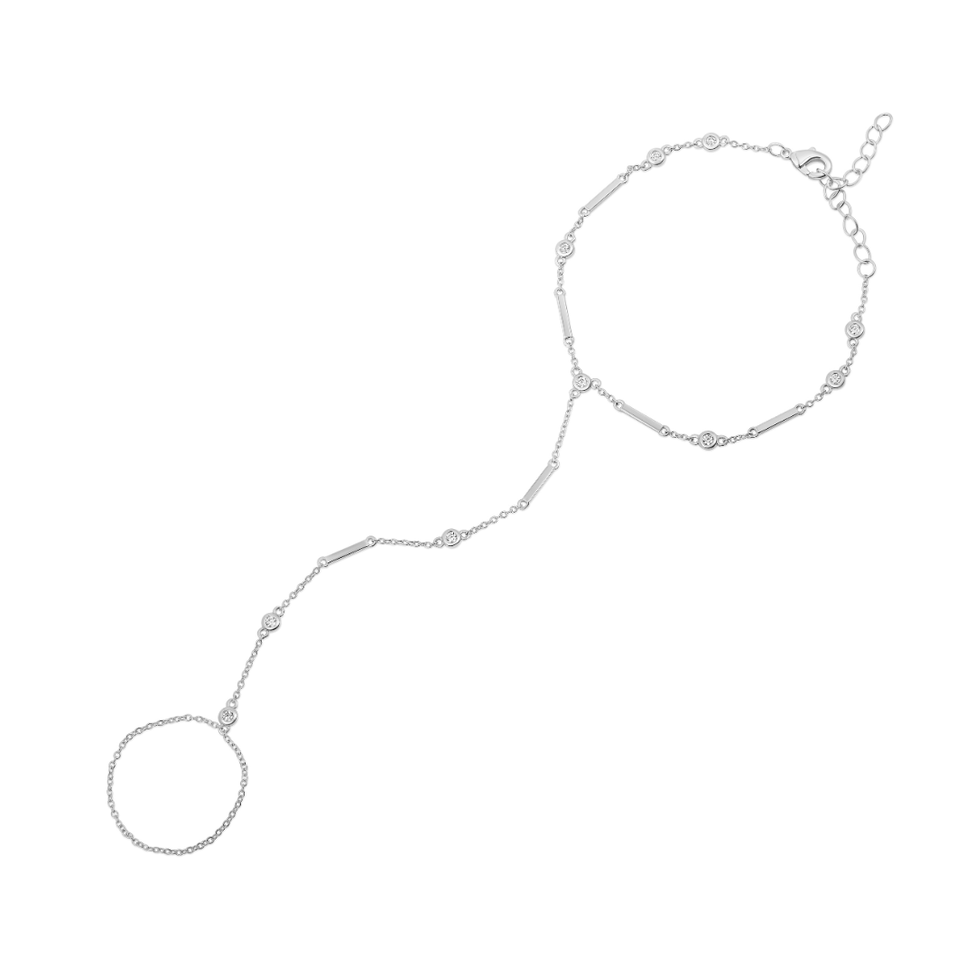 Diamond Bezel  Bar Hand Chain