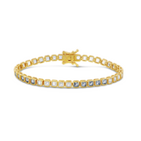 Color Bezel Square Tennis Bracelet