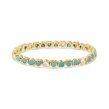 Mini Turquoise Stretchy Bezel Heart Bracelet