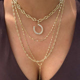 Iced Baguette Horseshoe Charm