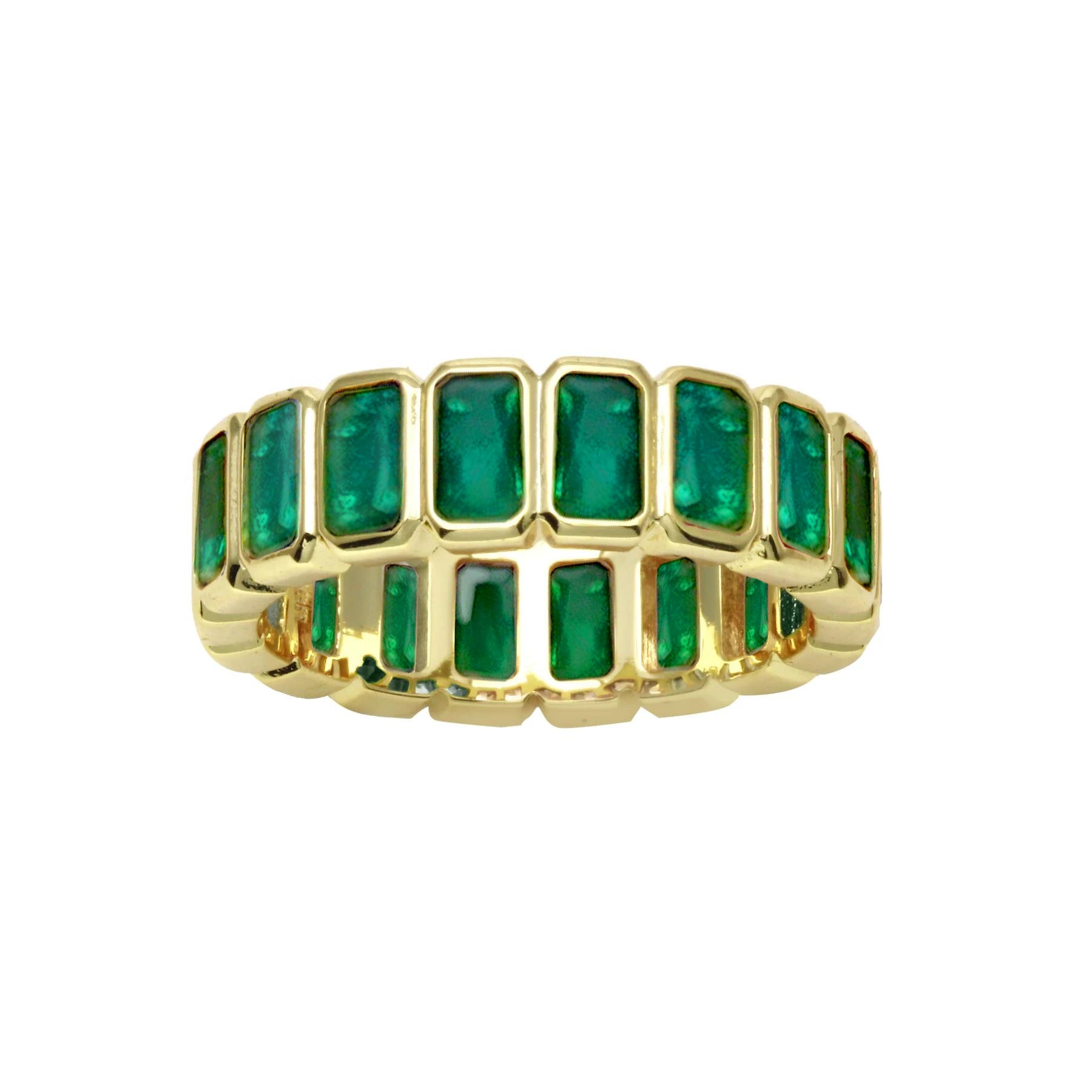 Bezel Emerald Shape Band