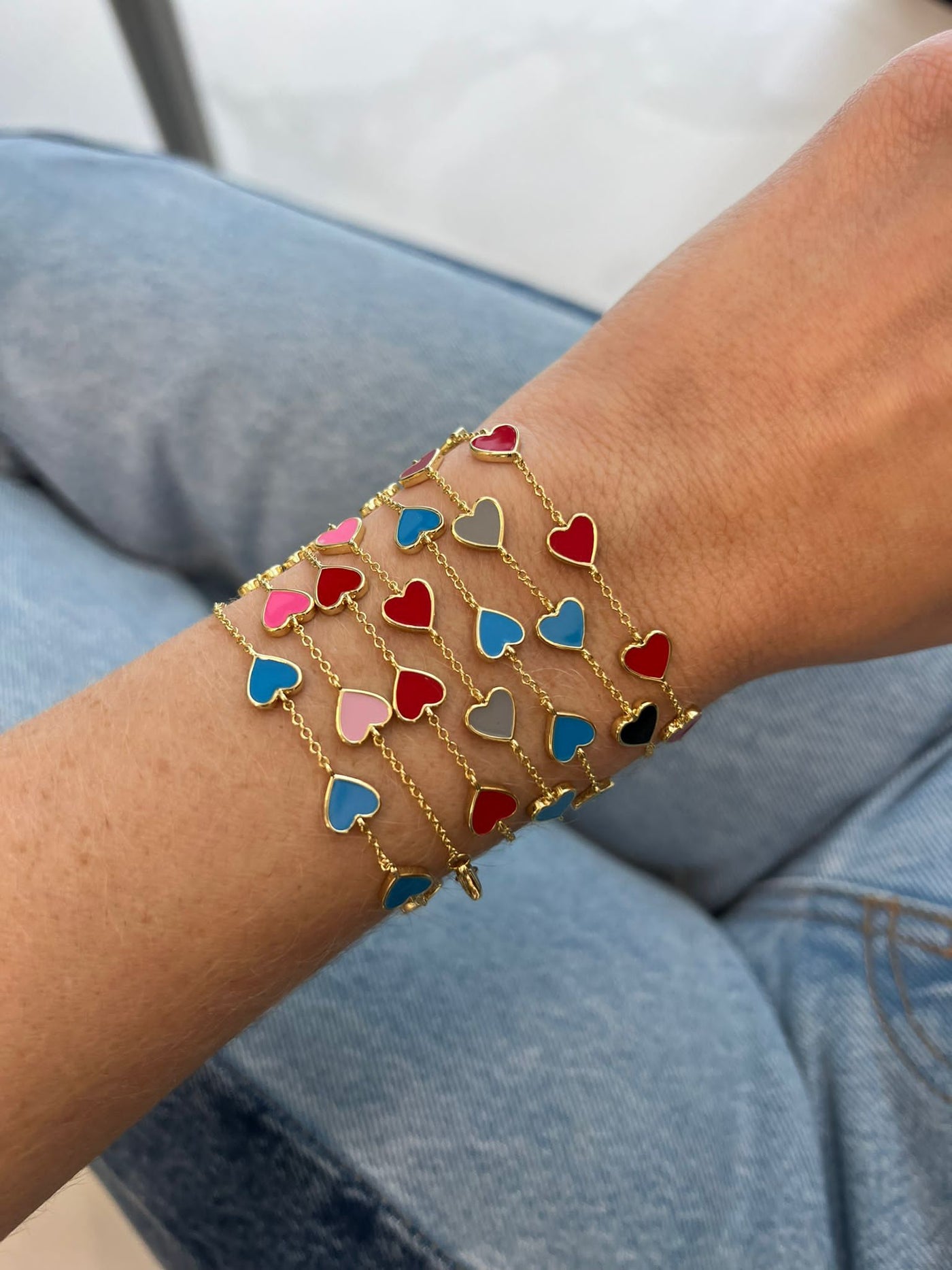 Multi Enamel Heart Bracelets – JTG Jewelry