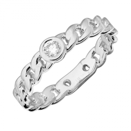 14k Diamond Link Ring