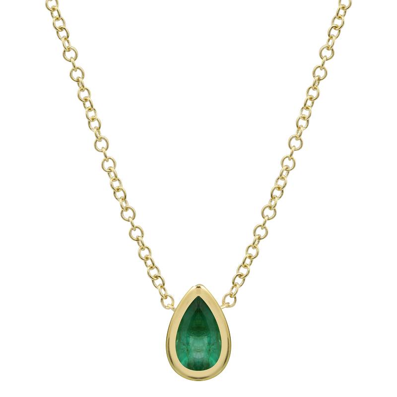 Pear Emerald Stone Necklace