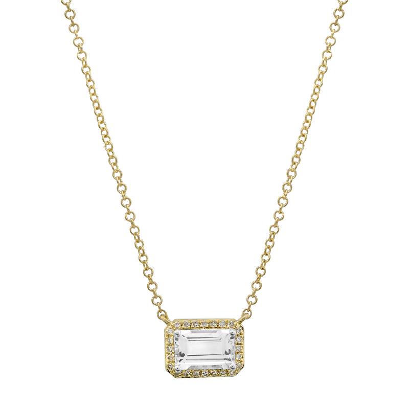 White Topaz Diamond Necklace