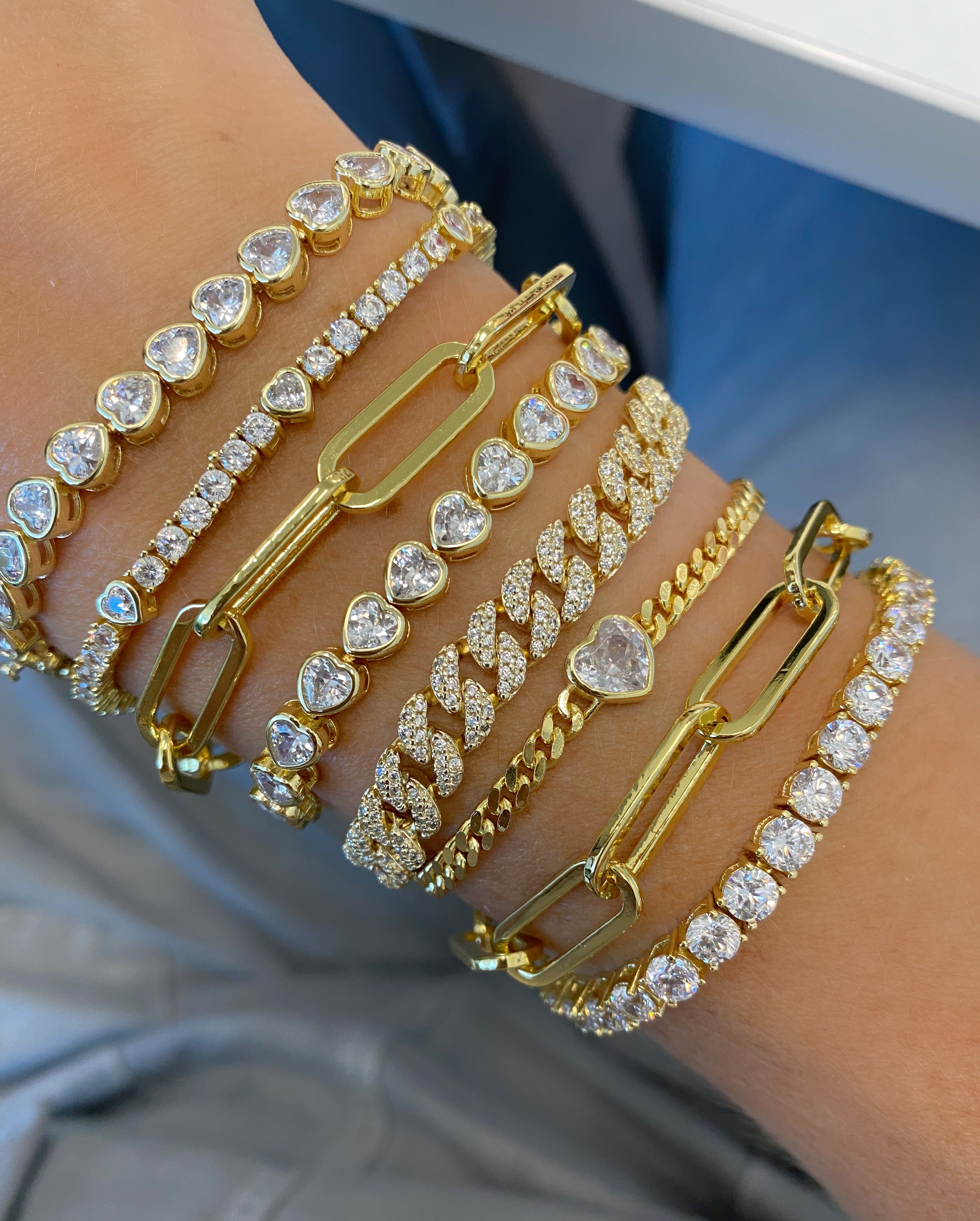 Bezel Heart Tennis Bracelet – JTG Jewelry