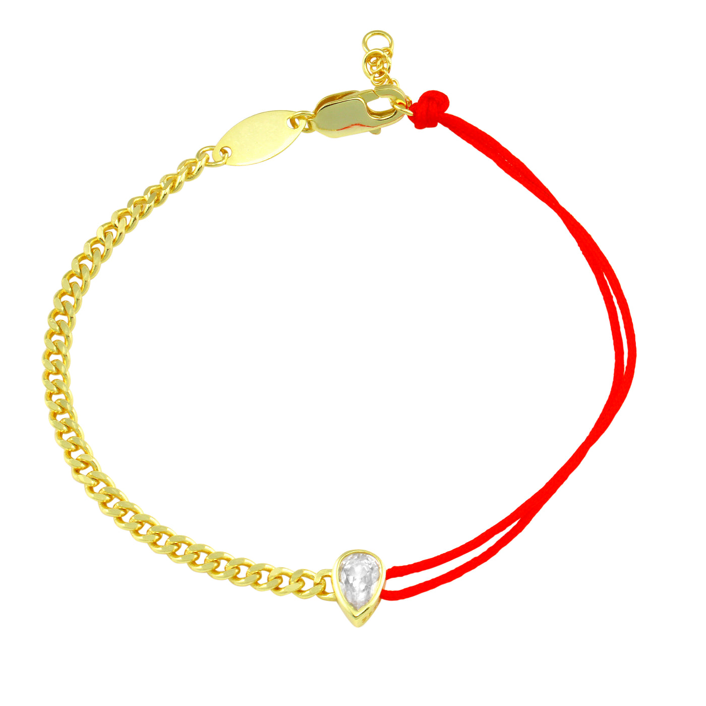 String & Cuban Bezel Diamond Bracelet