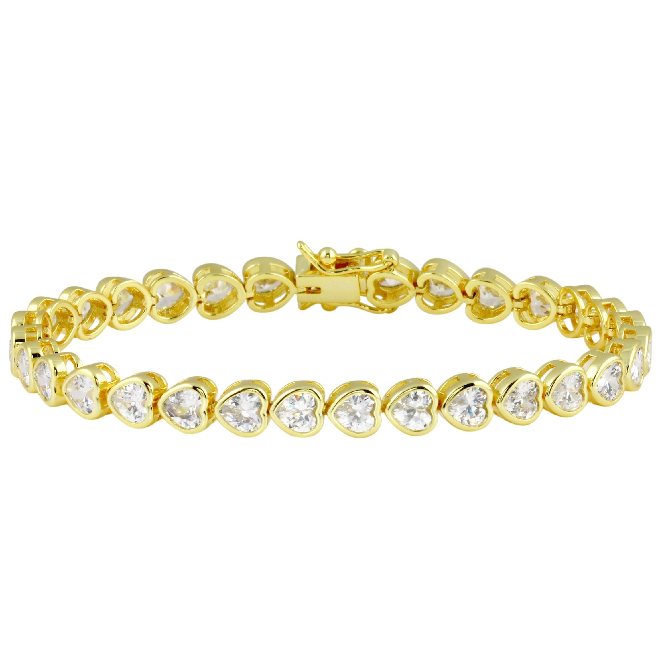【片方】agete♡gold charm✩.*˚ Bezel Heart Tennis Bracelet – JTG Jewelry