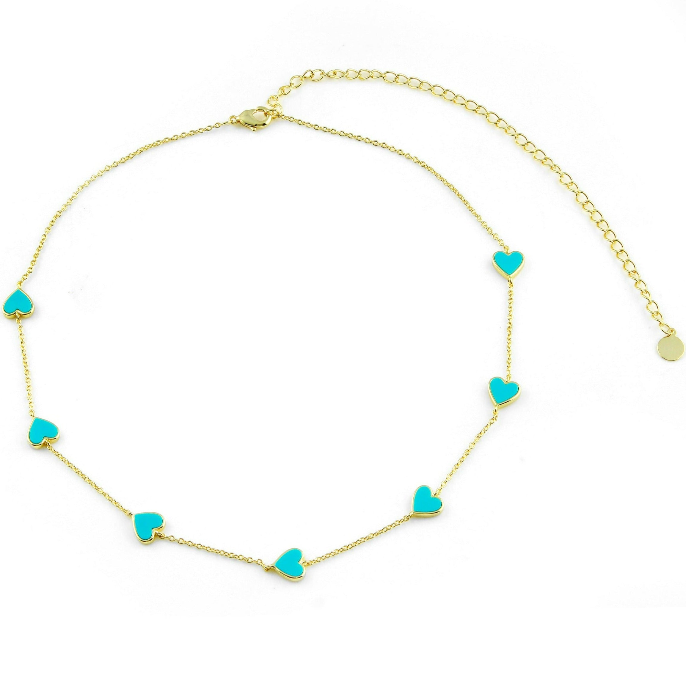 ネックレス・ペンダント J.GRACELET Multi Heart Necklace ( 2 COLOR) Multi Stone Heart Necklace – JTG Jewelry