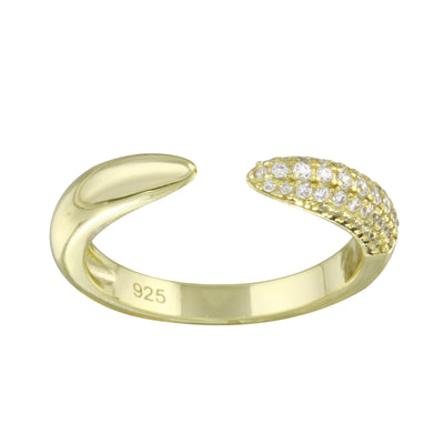 Solid and Pave Claw Ring