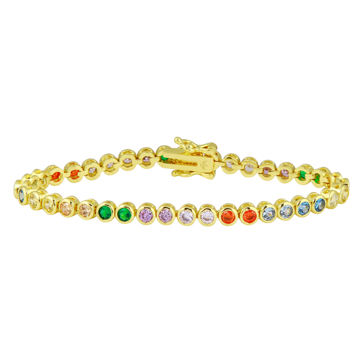 Rainbow Bezel Tennis bracelet