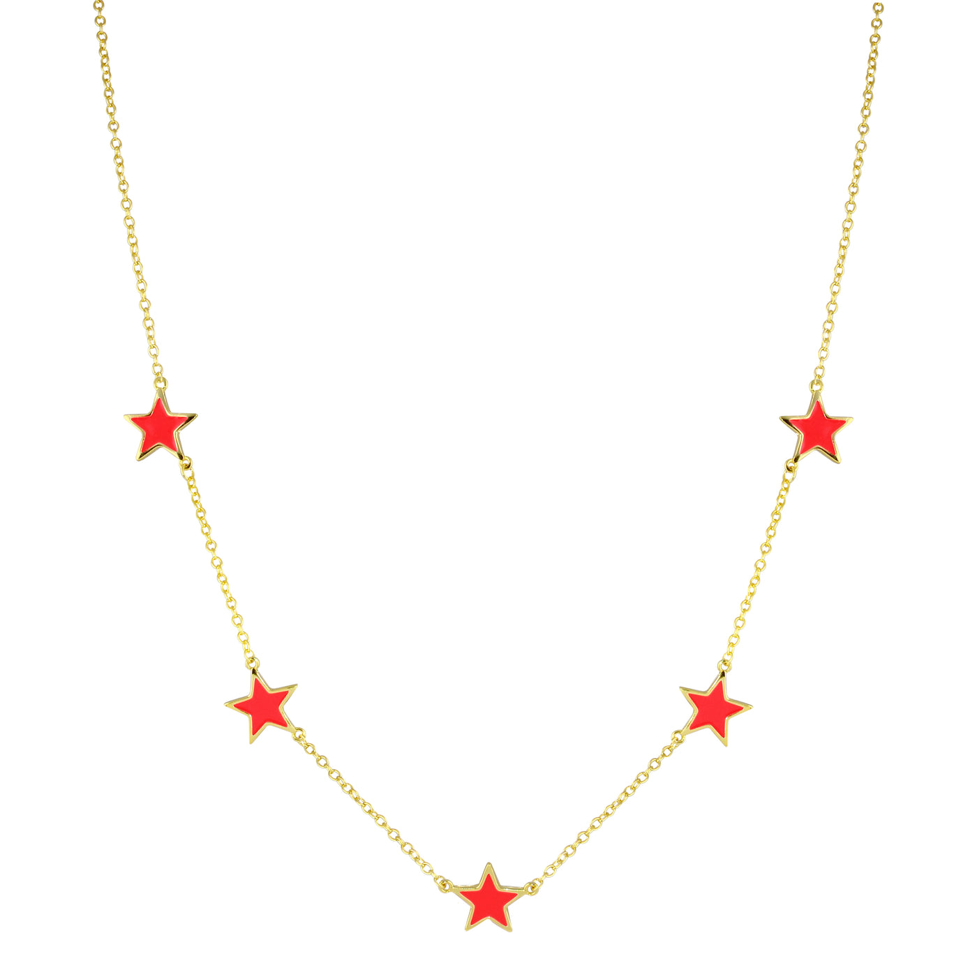 Color Enamel Star Necklace