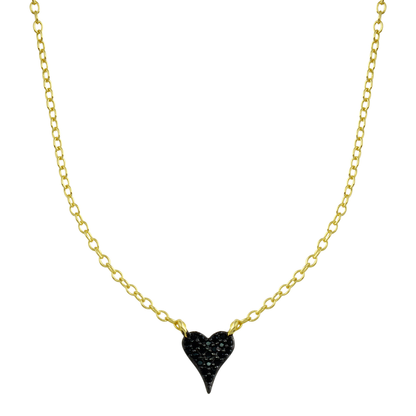 Micro Black Heart Necklace