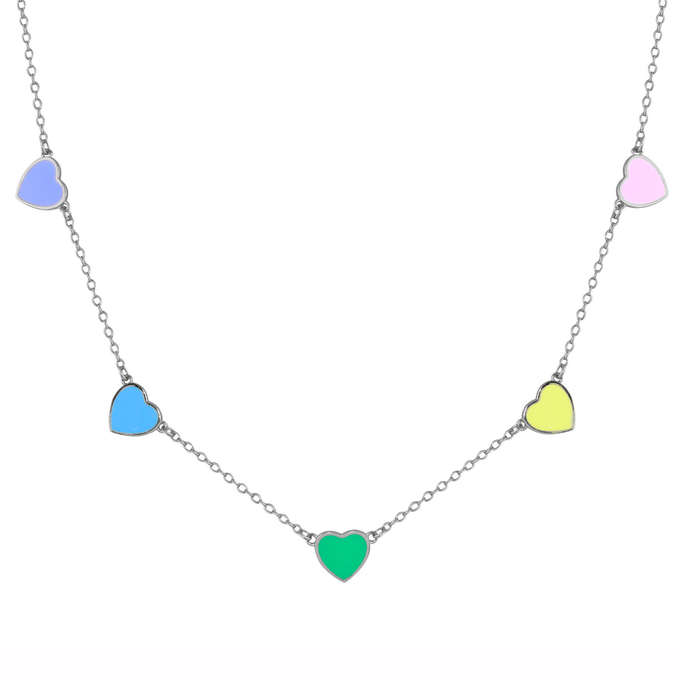 Pastel Enamel Heart Necklace