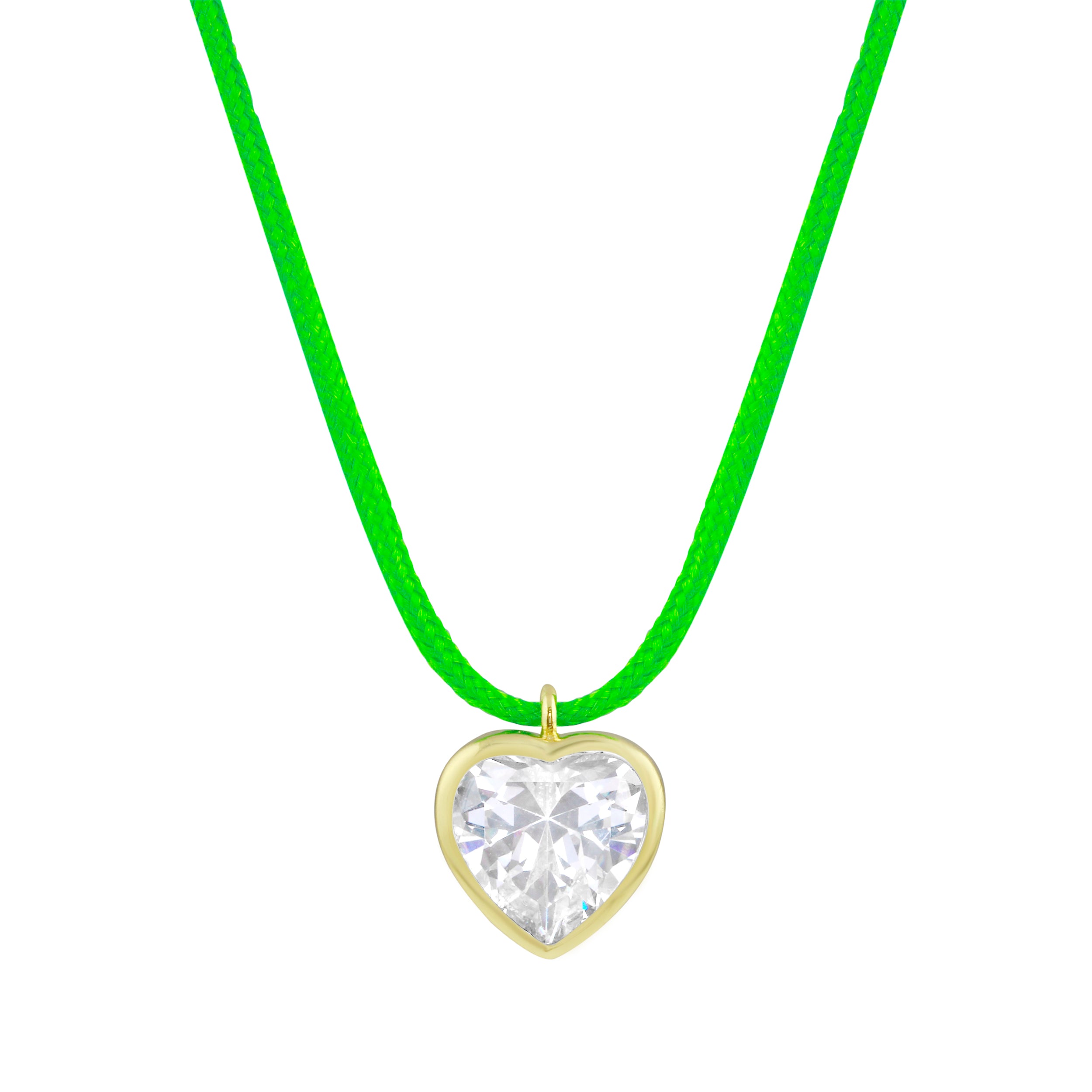 Bezel Heart String Necklace