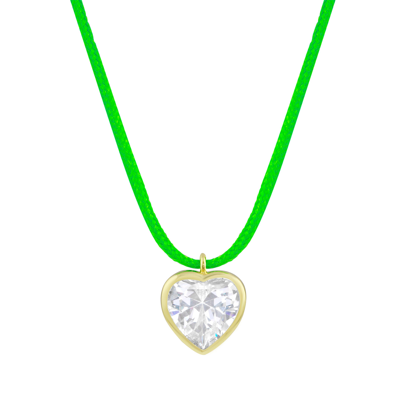Bezel Heart String Necklace
