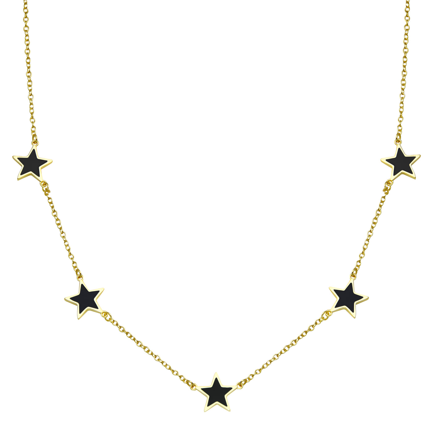 Black Enamel Star Necklace