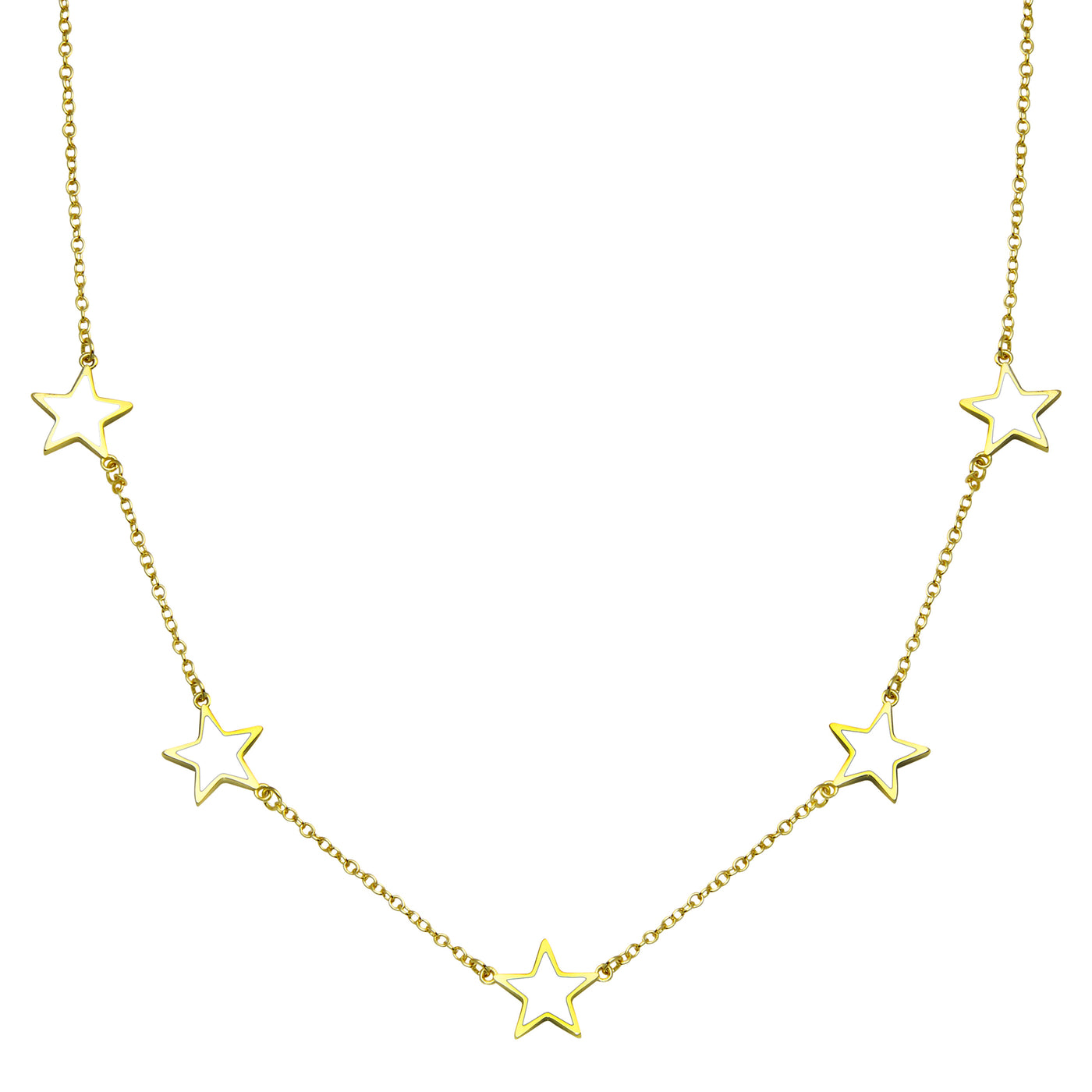 White Star Enamel Necklace