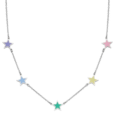 Pastel Enamel Star Necklace