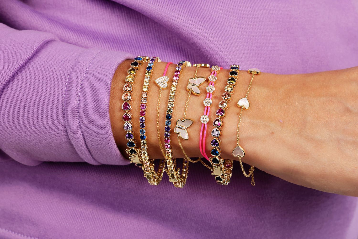 Bracciale Tennis Donna Con Zirconi Colorati – Regolabile, In Argento, Regalo Festa Della Mamma