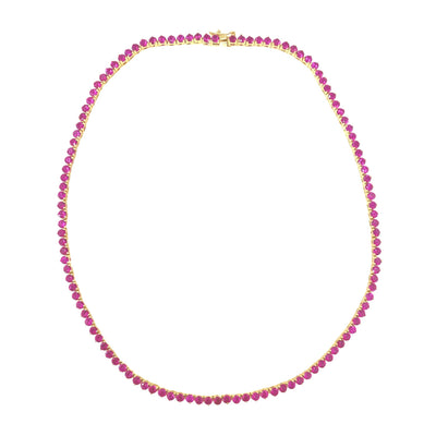 Color Stones Tennis Necklace