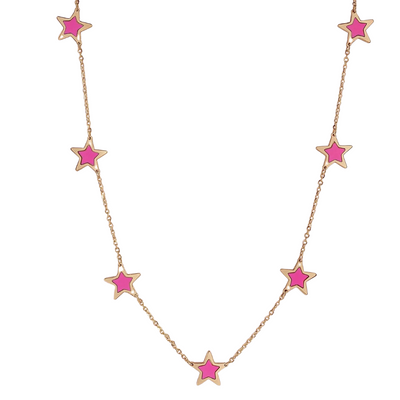14k Multi Stone Star Necklace
