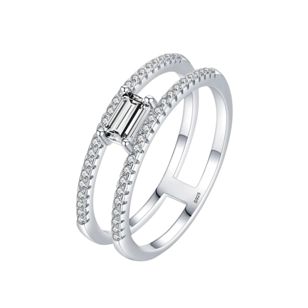 Baguette Double Pave Band