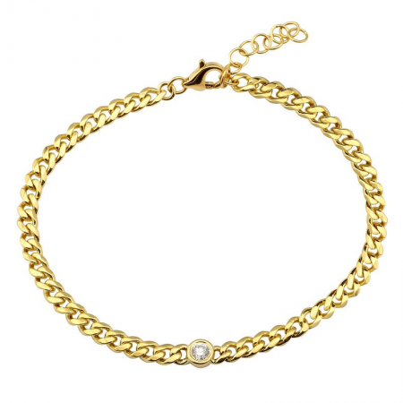 Diamond Bezel Chain Bracelet