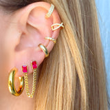 Double Bezel Cuban Chain Earring