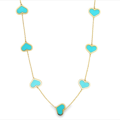 14k Jumbo Heart Color Necklace