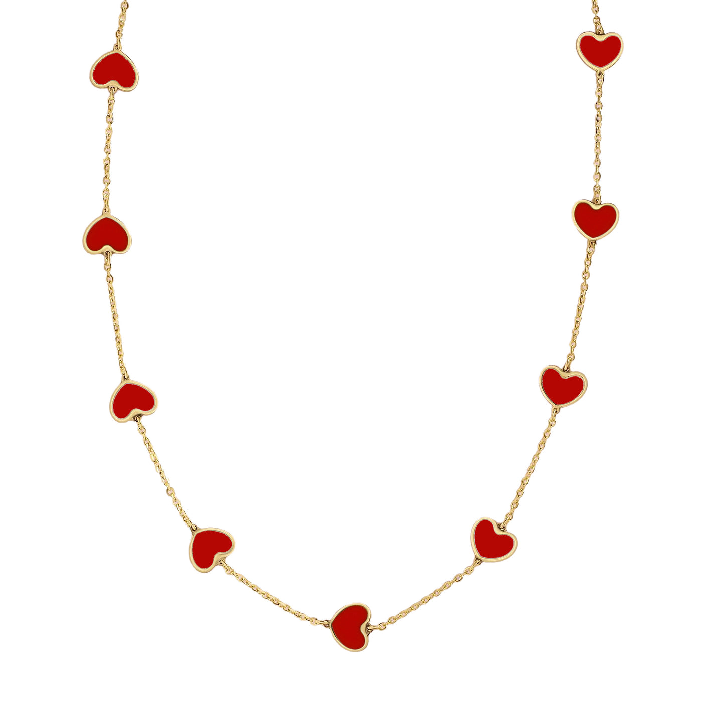 14k Multi Heart Necklace